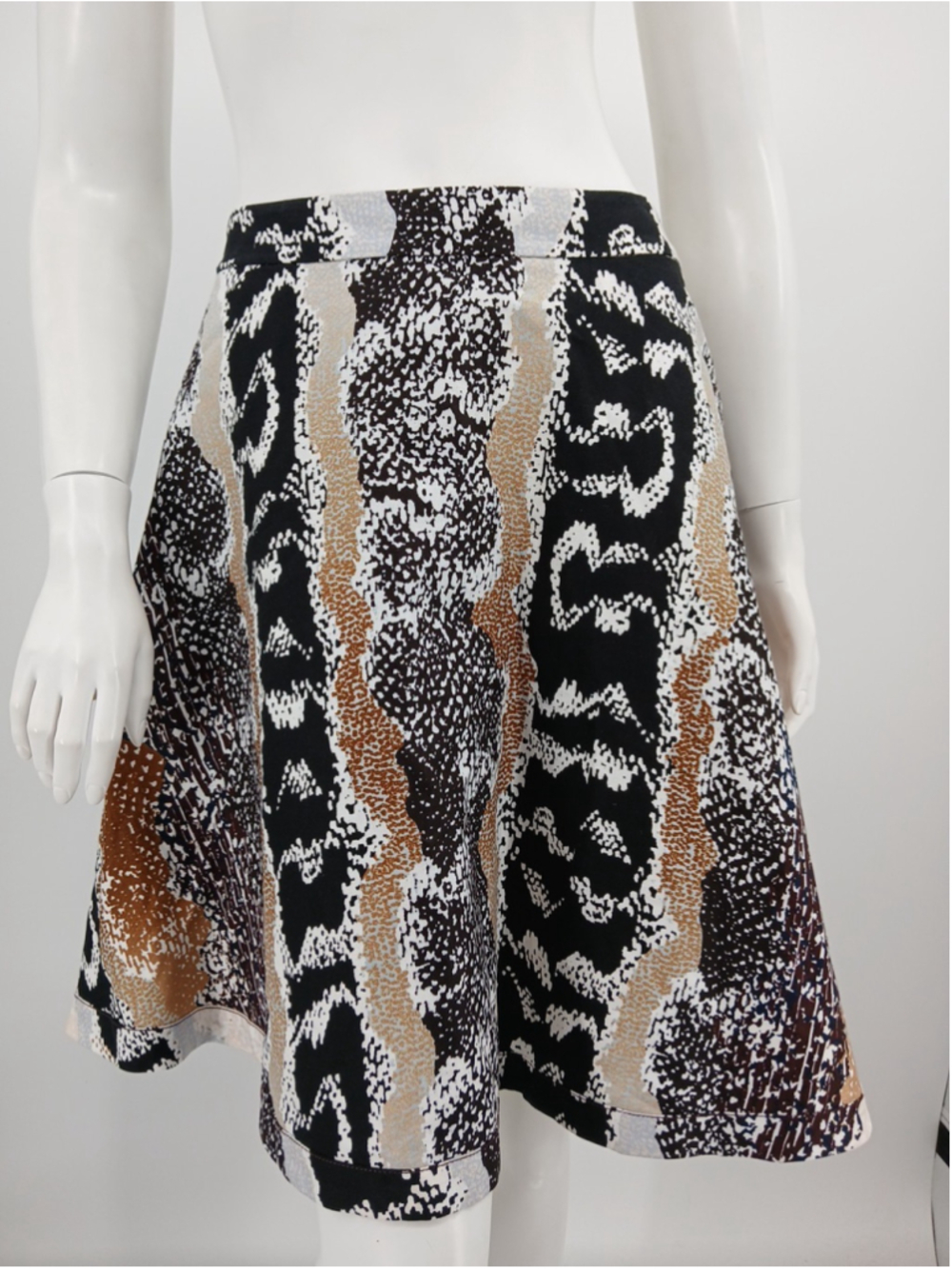 Diane Von Furstenberg Snake Python Amelia Flare Aline Skirt Zip 8
